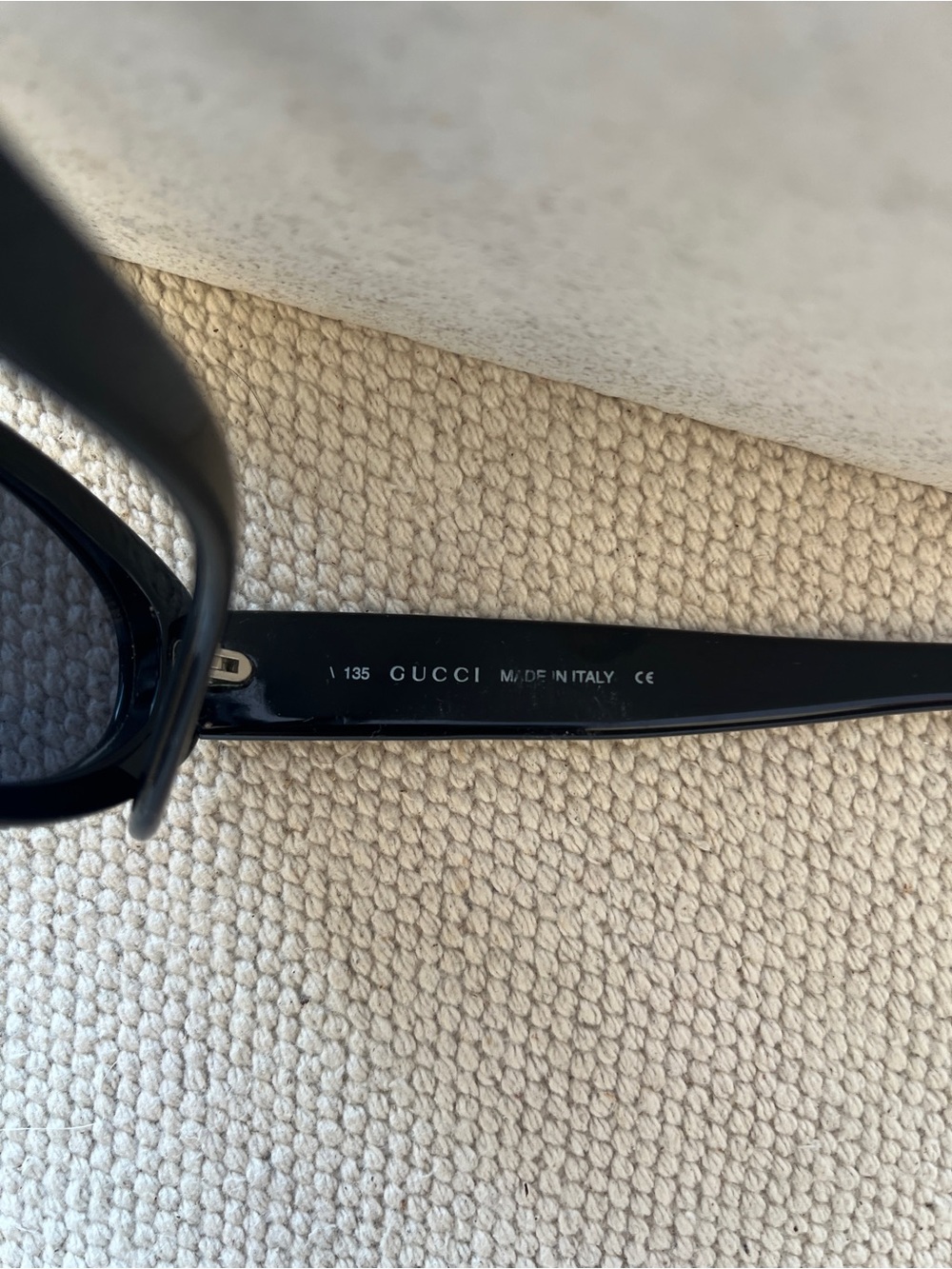 Gucci Black Round Acetate Sunglasses with Silver G Accent - Picture 3 of 7